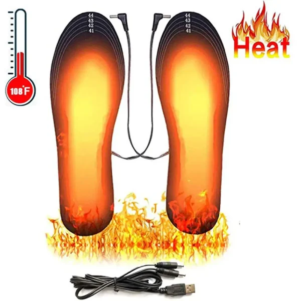 USB Heated Shoe Insoles Feet Warm Sock Pad Mat Electrically Heating Insoles Washable Warm Thermal Insoles Unisex WJ014 Insoles - Image 2