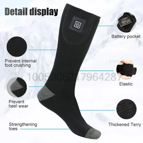 Heated Socks Winter Warm Snowmobile Skiing Heated Socks With Battery Case Outdoor Sport Thermal Heated Foot Warmer Ski Sports - Image 3