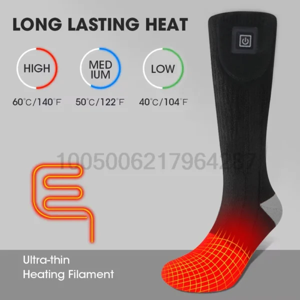 Heated Socks Winter Warm Snowmobile Skiing Heated Socks With Battery Case Outdoor Sport Thermal Heated Foot Warmer Ski Sports - Image 5