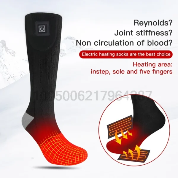 Heated Socks Winter Warm Snowmobile Skiing Heated Socks With Battery Case Outdoor Sport Thermal Heated Foot Warmer Ski Sports - Image 2